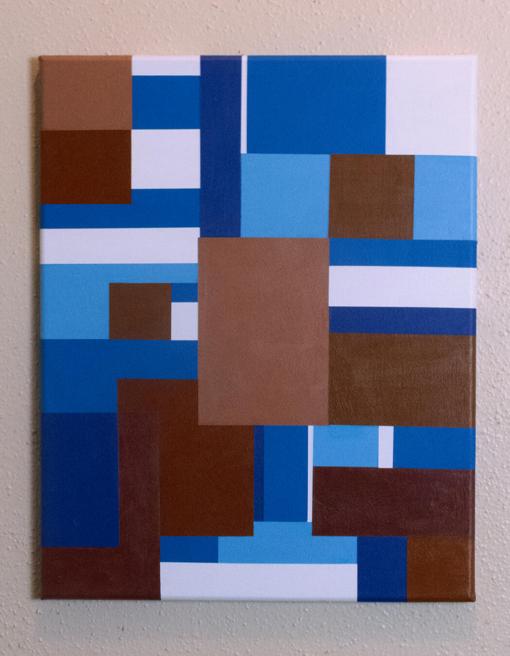 "I'm feeling brown & blue" 16x20in acrylic on canvas