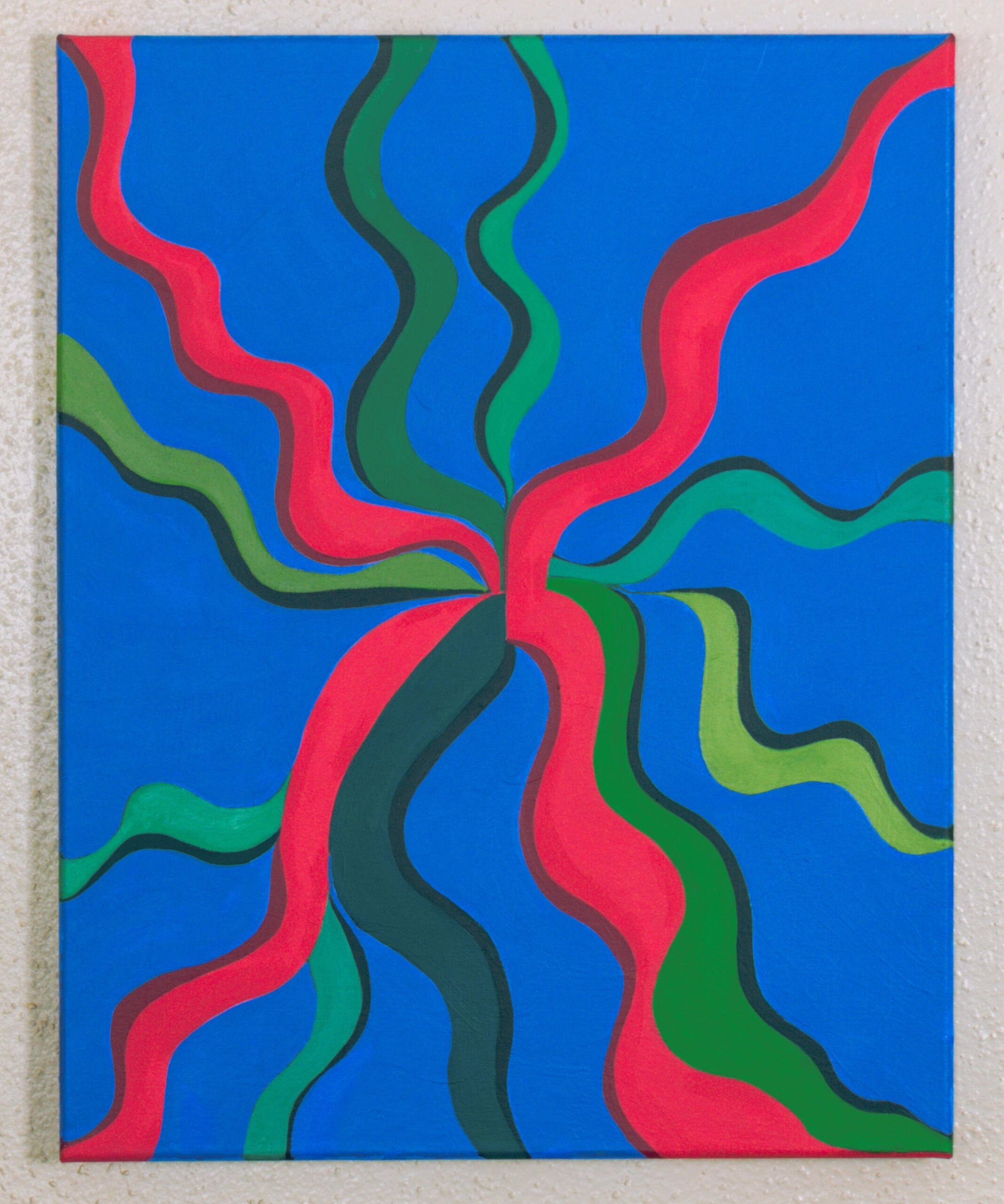 "I'm feeling brown & blue" 16x20in acrylic on canvas