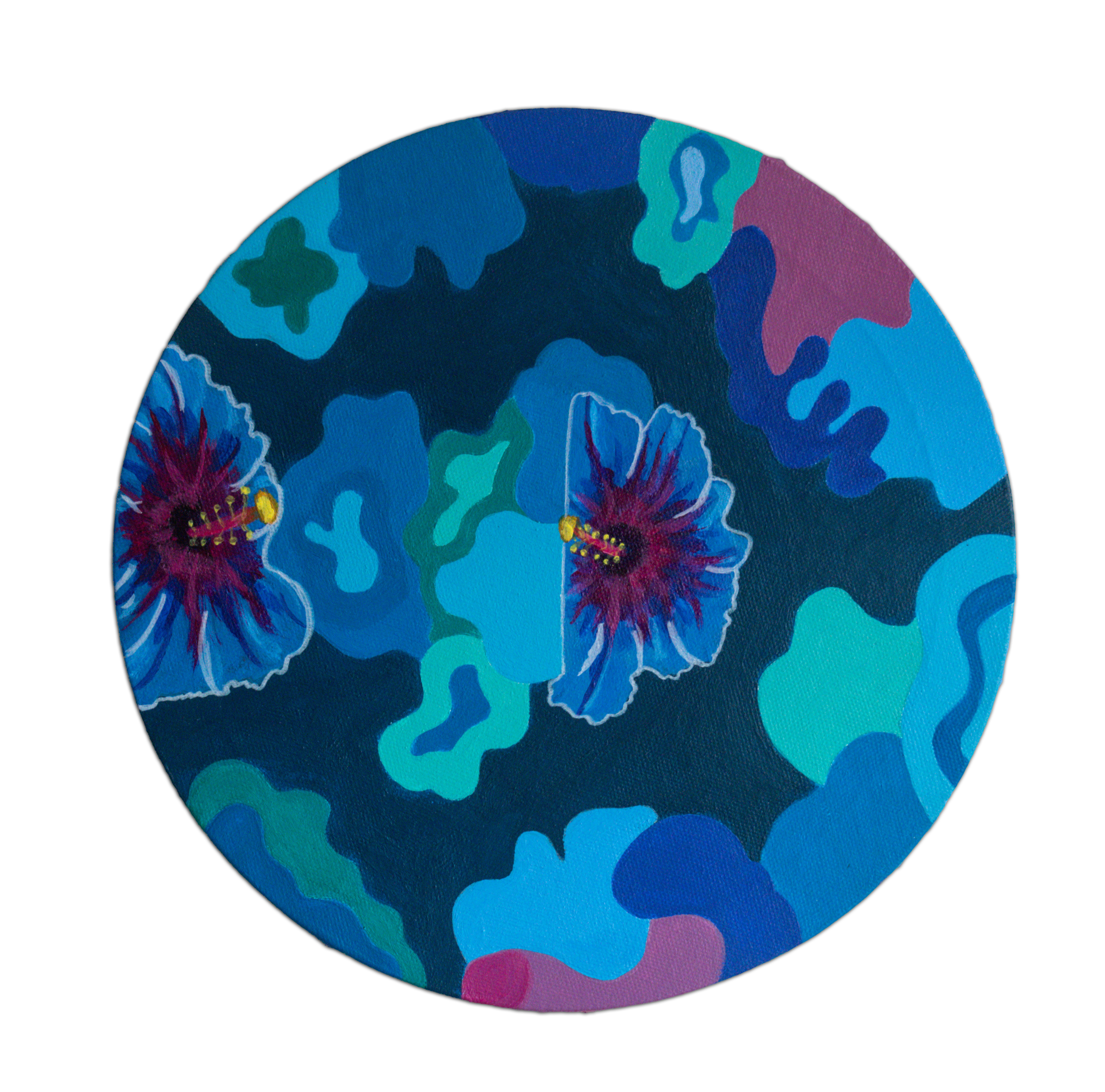 "I'm feeling brown & blue" 16x20in acrylic on canvas