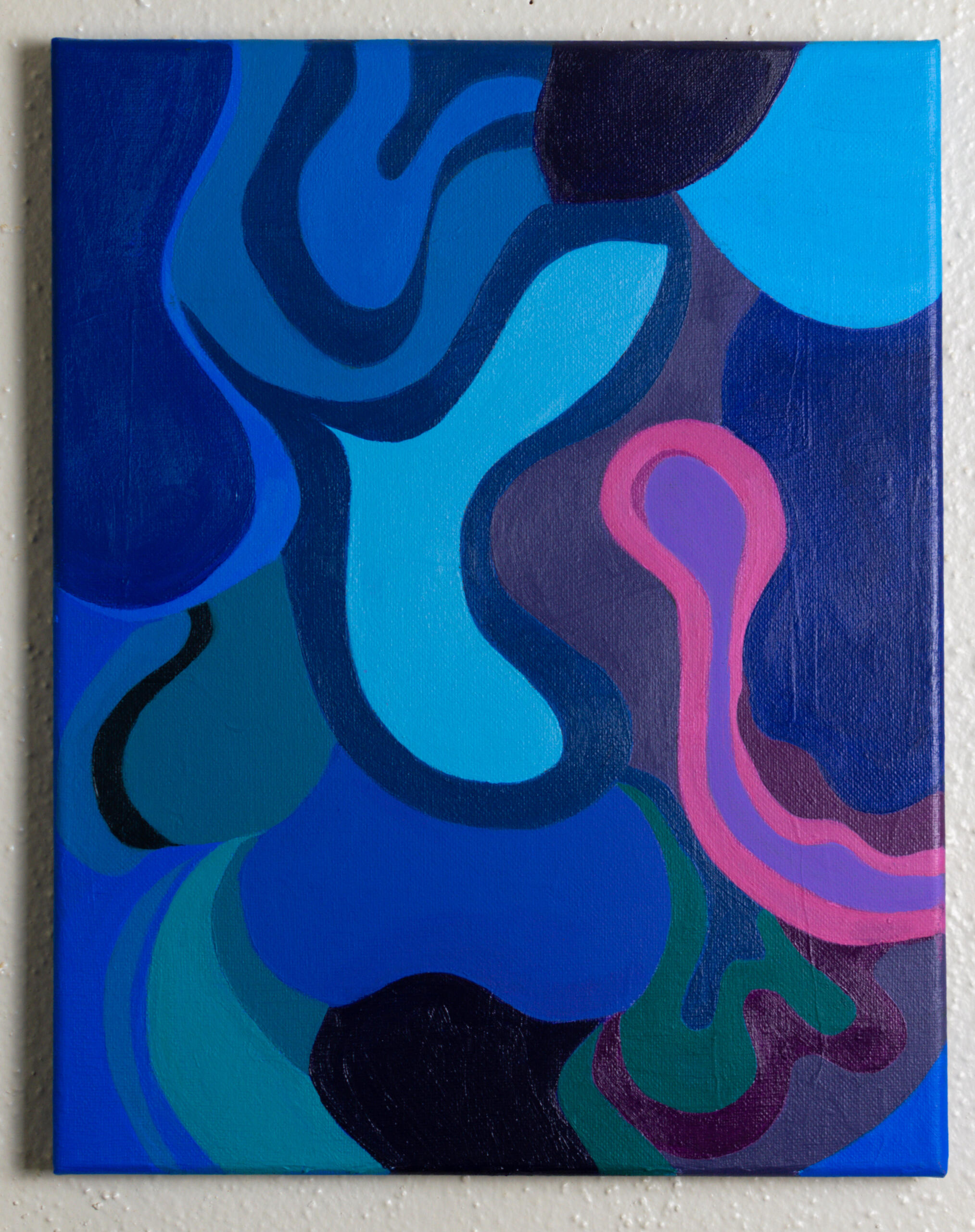 "I'm feeling brown & blue" 16x20in acrylic on canvas