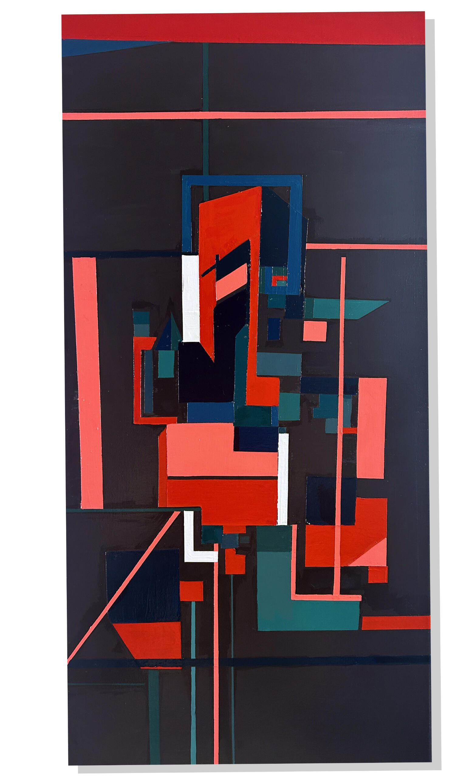 "I'm feeling brown & blue" 16x20in acrylic on canvas