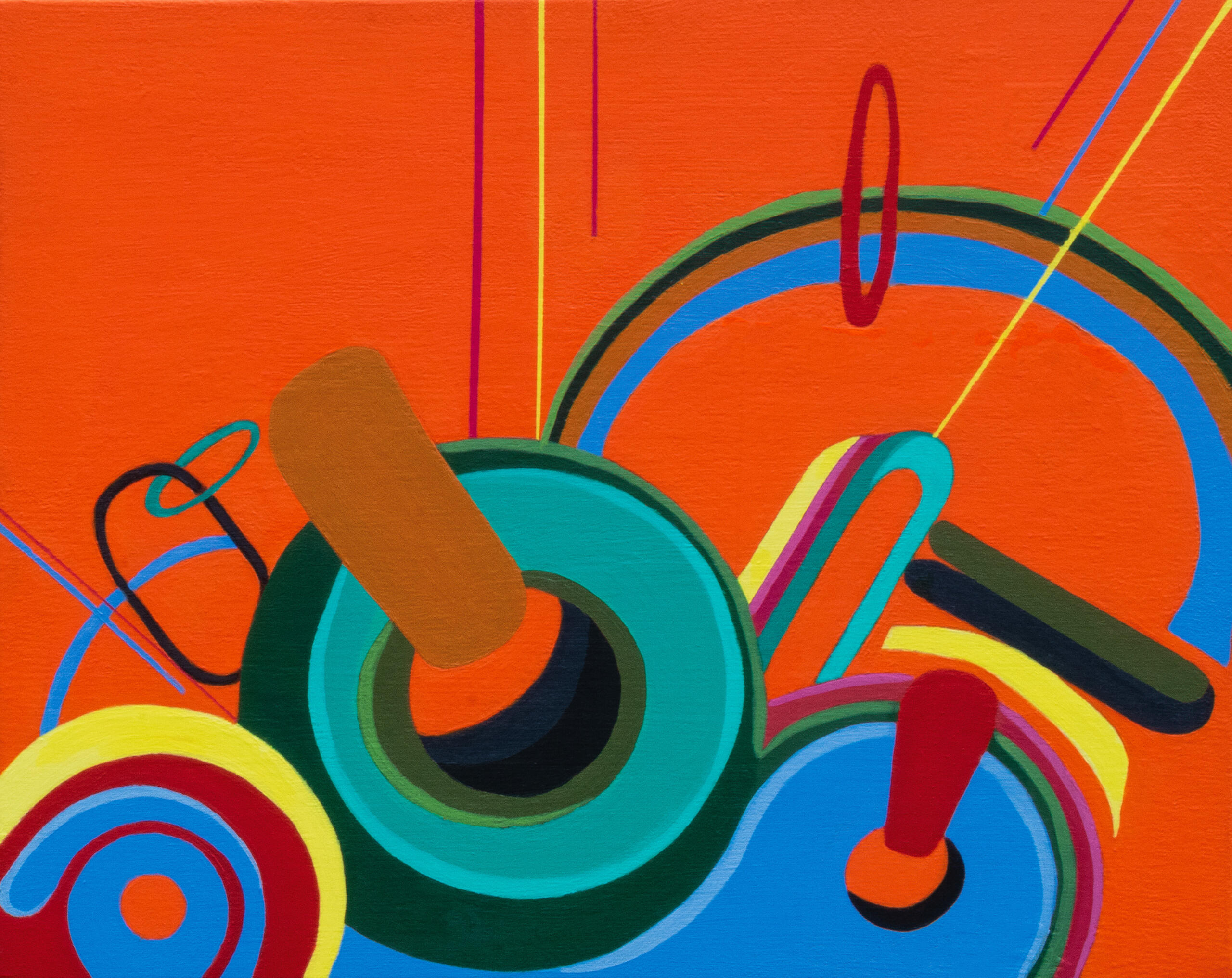 "I'm feeling brown & blue" 16x20in acrylic on canvas