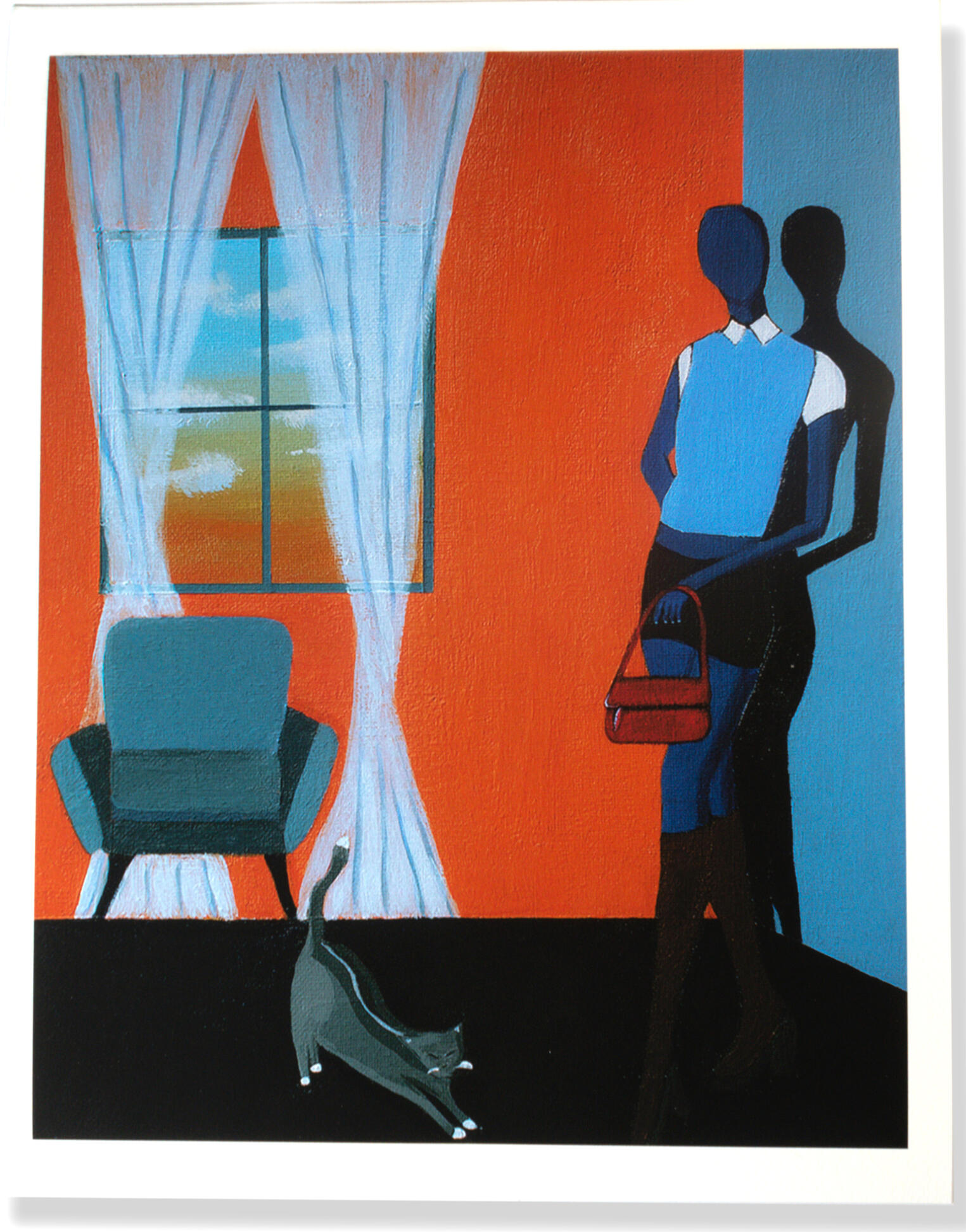 "I'm feeling brown & blue" 16x20in acrylic on canvas