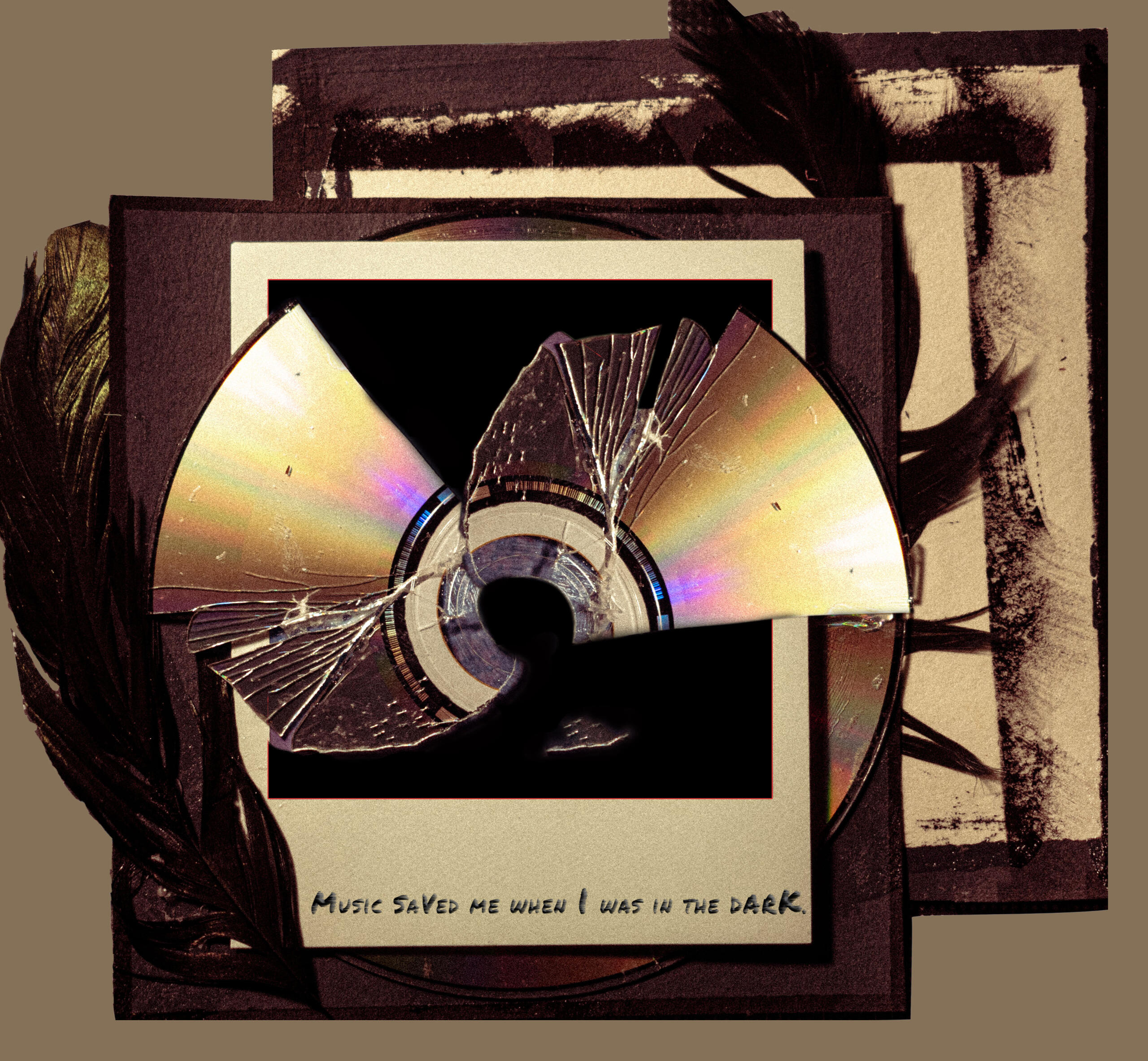 "I'm feeling brown & blue" 16x20in acrylic on canvas