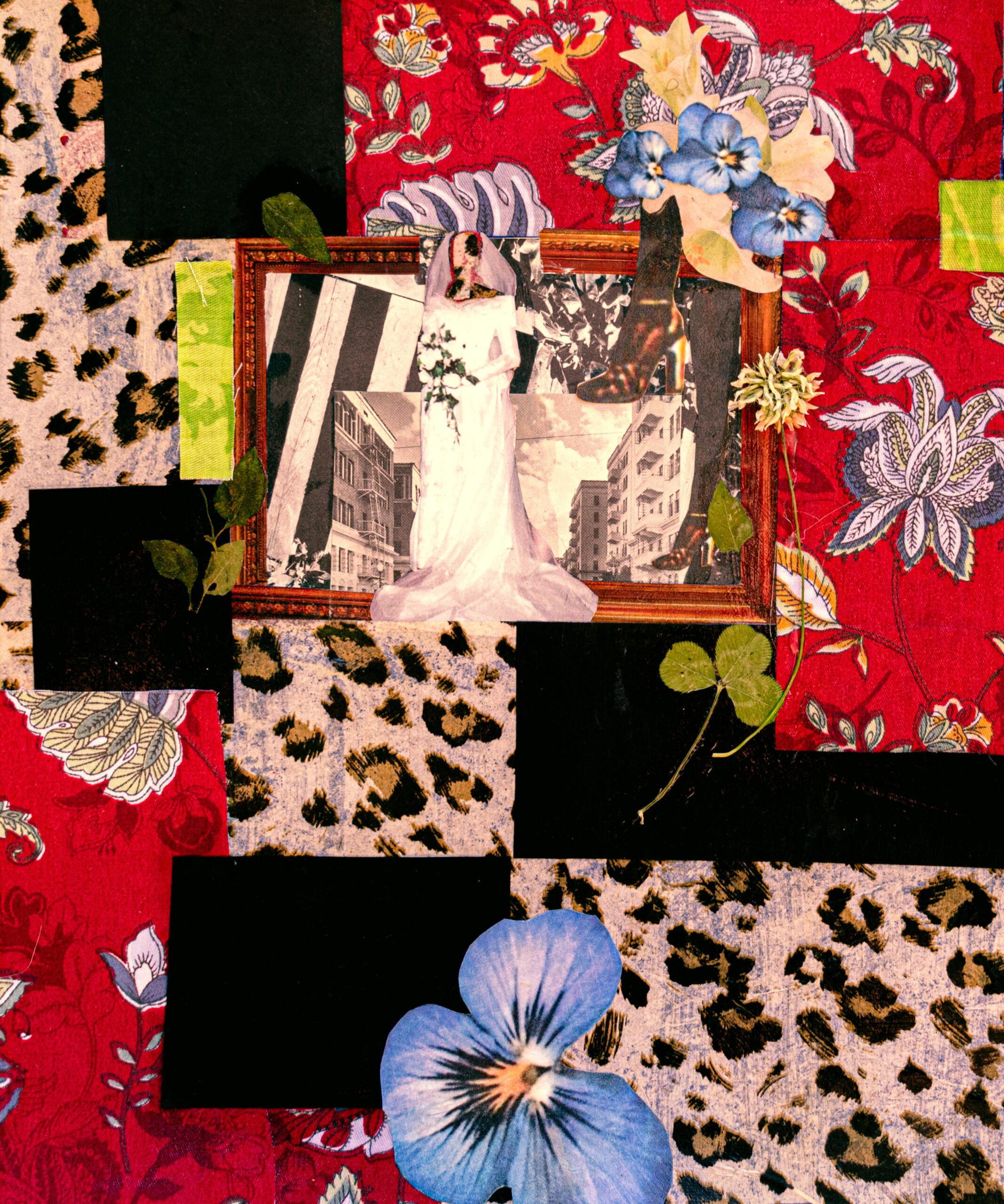 "I'm feeling brown & blue" 16x20in acrylic on canvas