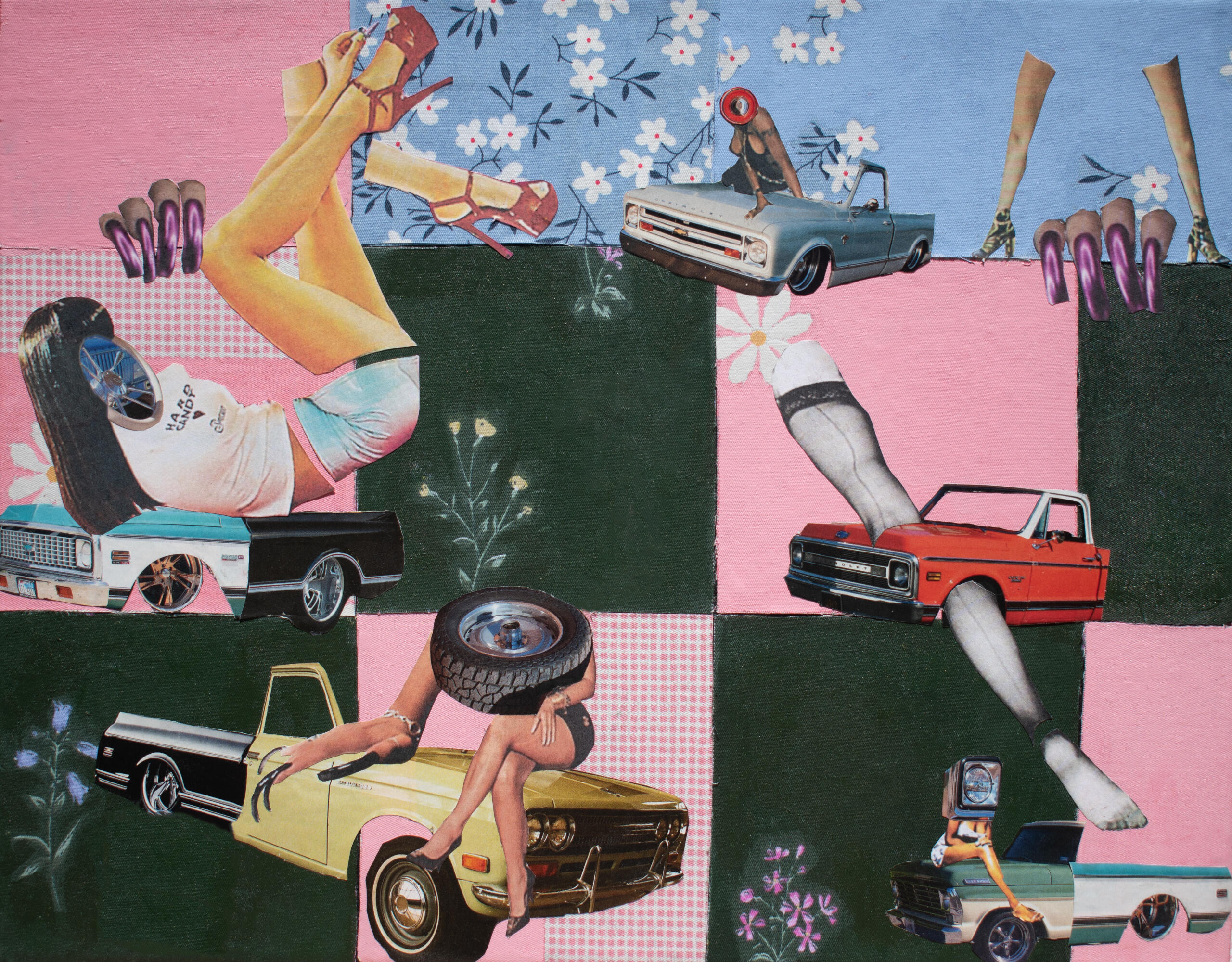 "I'm feeling brown & blue" 16x20in acrylic on canvas