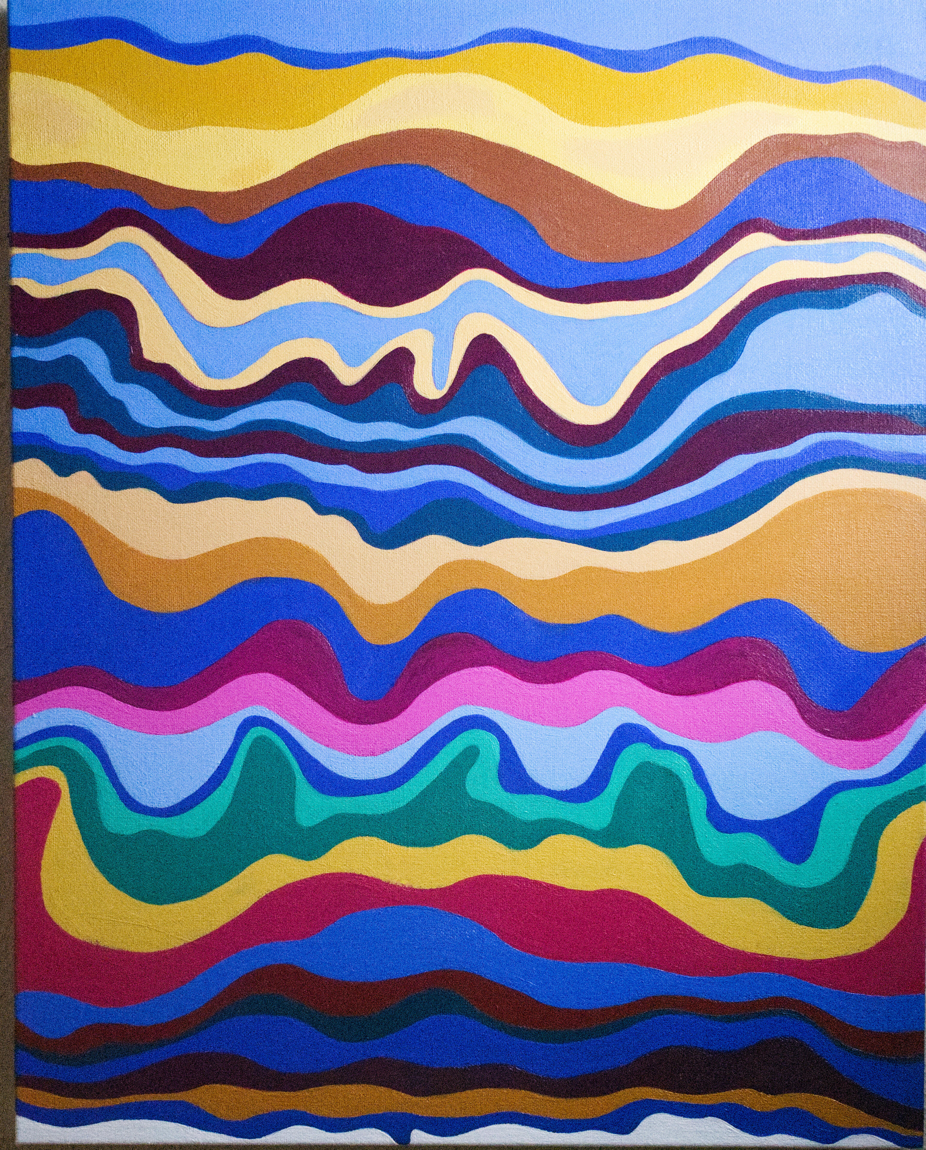 "I'm feeling brown & blue" 16x20in acrylic on canvas